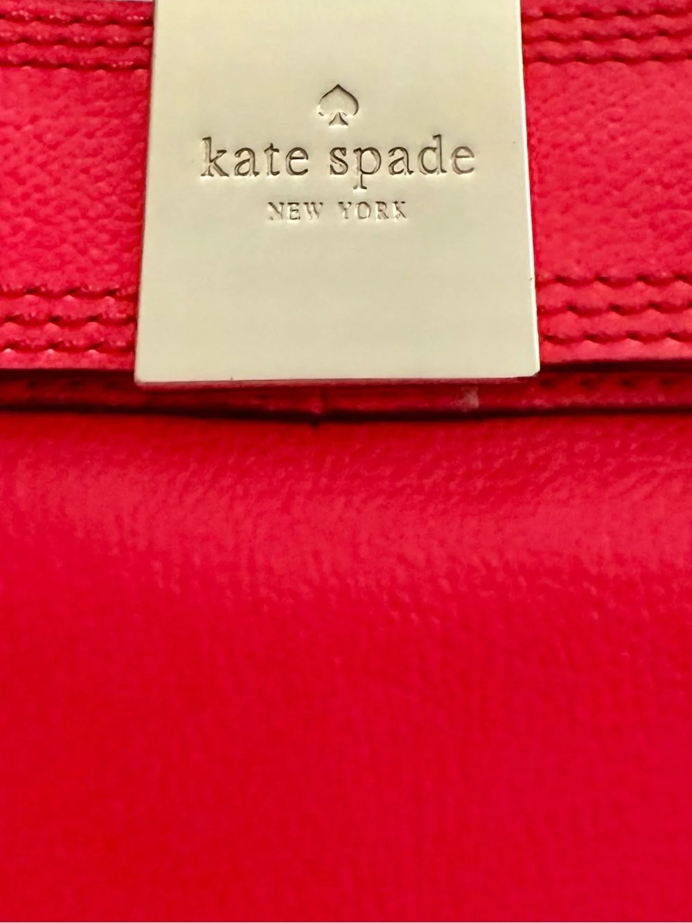 Kate Spade Poppy Red Leather Shoulder Messenger Crossbody Bag Bow Gold Chain